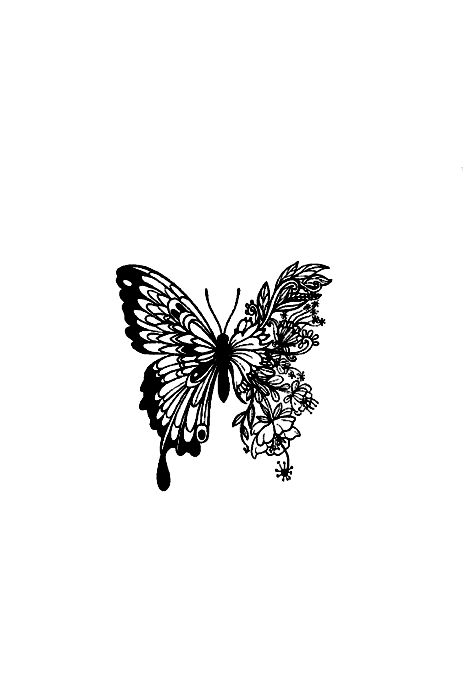 Floral Butterfly Tattoo