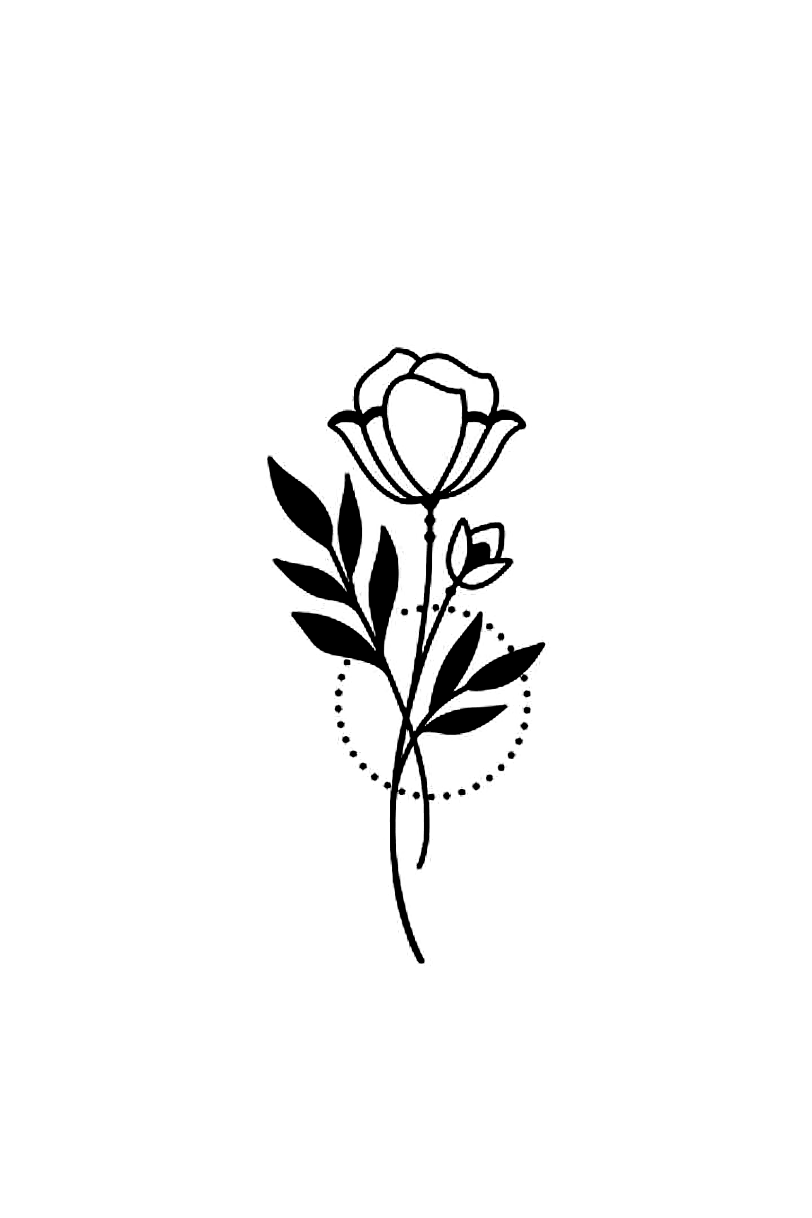 Rose Line Tattoo